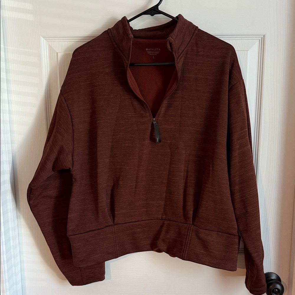 Athleta Burgundy Fleece Pullover